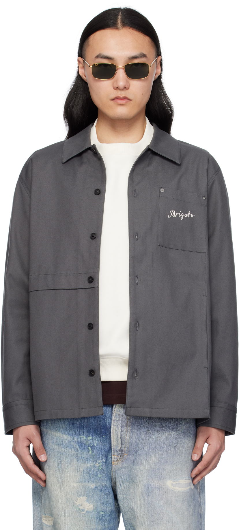 Srajce AXEL ARIGATO Axel Arigato Rowe Canvas Overshirt Siva | A2917002