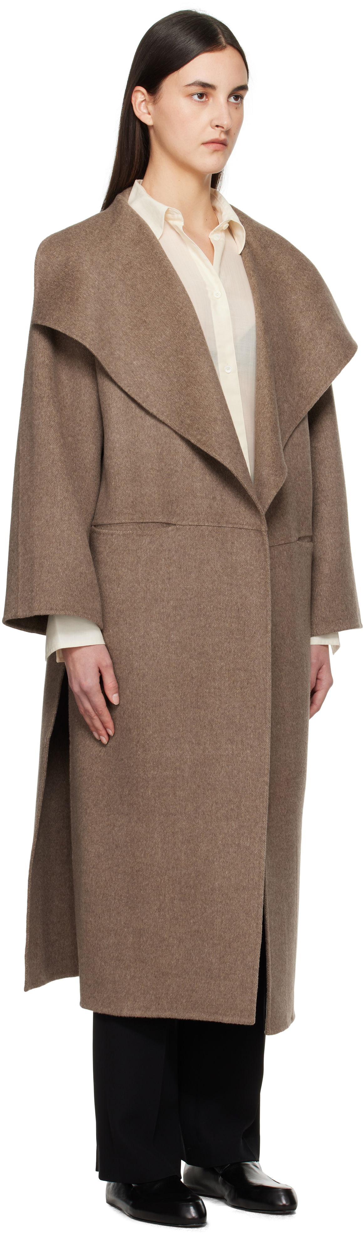 Plašči TOTEME TOTEME Signature Wool Cashmere Coat Rjava | 251-WRO885-FB0360, 1