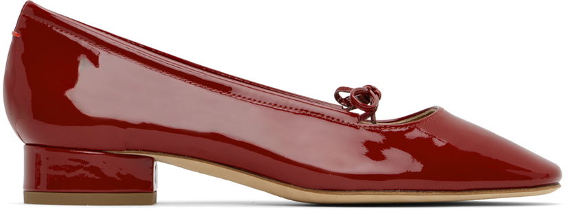 Obleke Aeyde Aeyde Darya Ballerina Flats Rdeča | A11-FL-GLVR25BL16-FW24-985-048