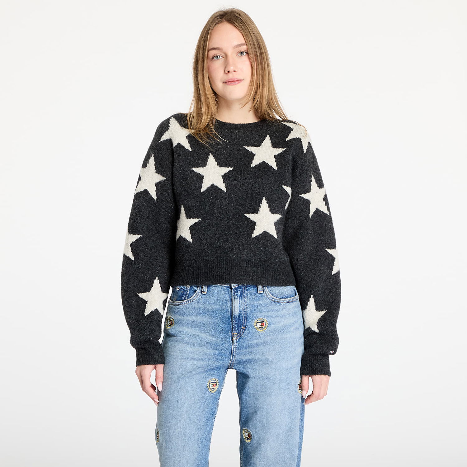 Pleteni pulover Tommy Hilfiger Star Pattern Sweater Črna | DW0DW19915 0GL, 0