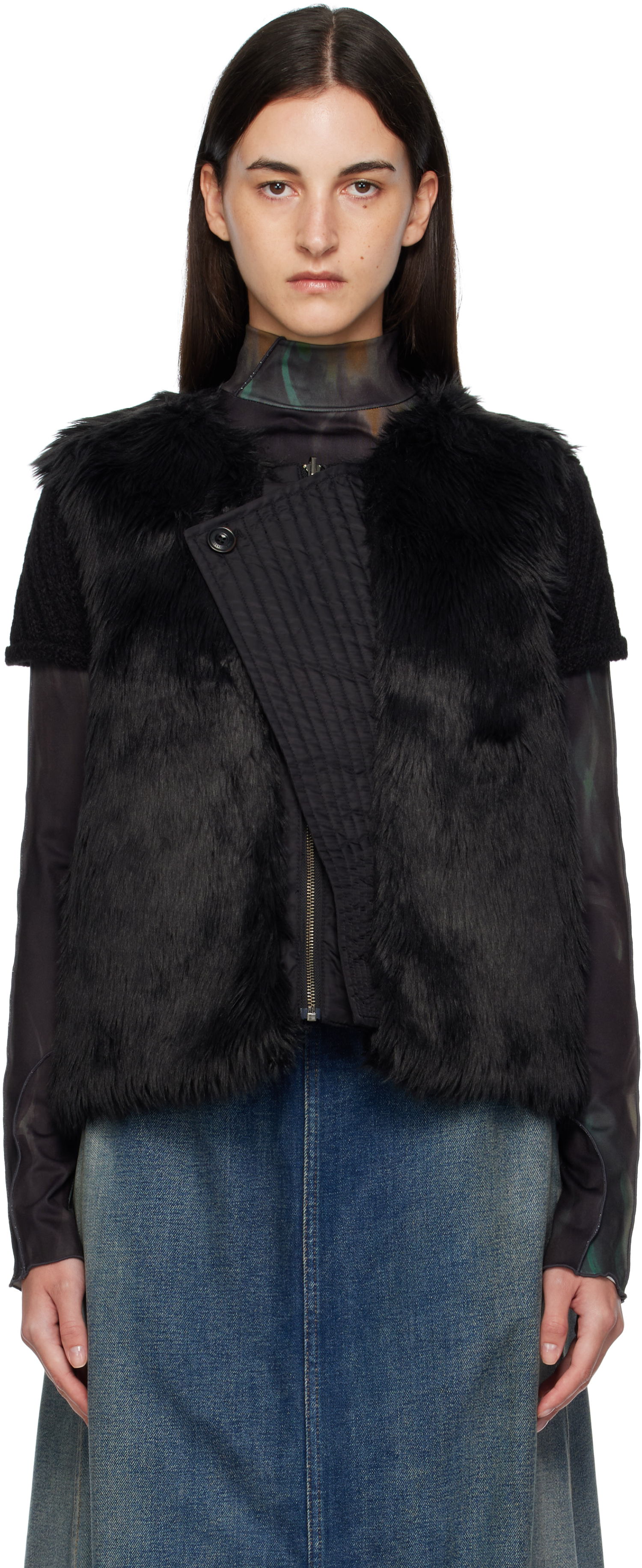 Telovnik Andersson Bell Andersson Bell Reversible Faux-Fur Vest Črna | awa723u, 0