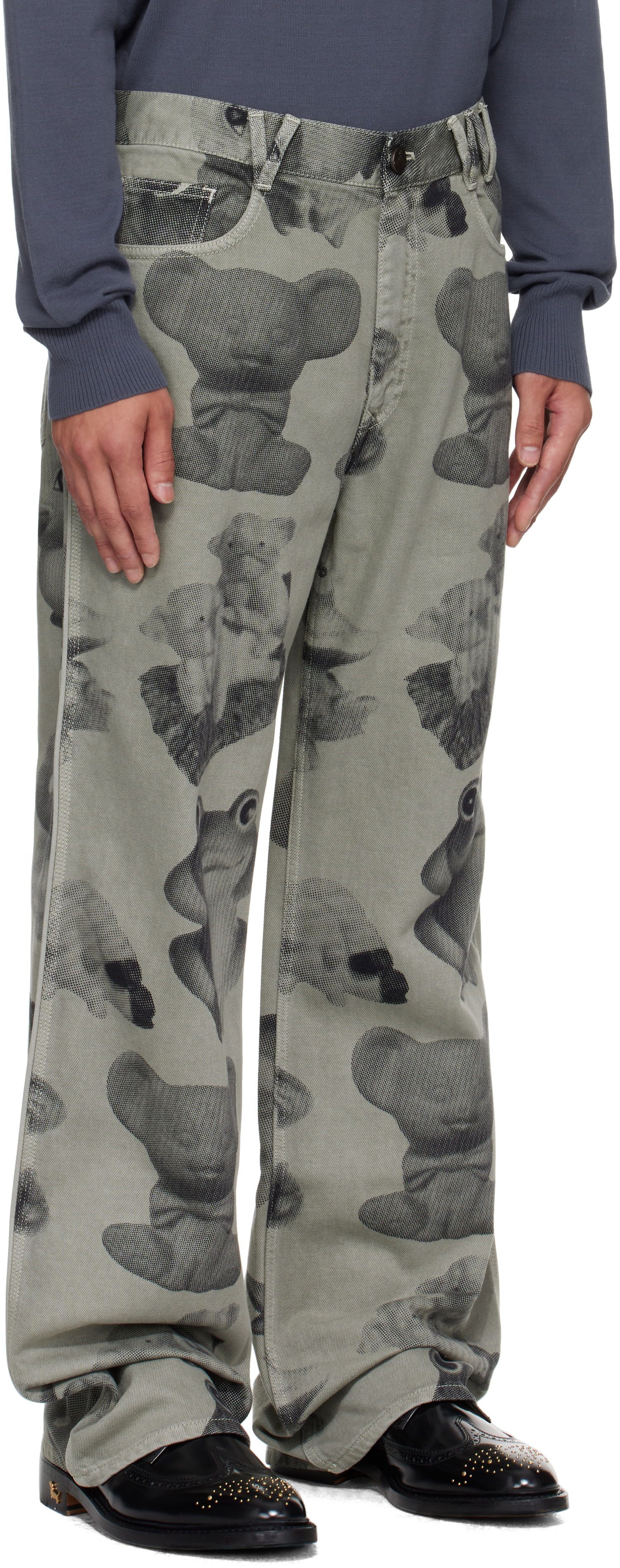 Kavbojke Vivienne Westwood Vivienne Westwood Figurine Raymond Printed Jeans Zelena | 2802003D-W014K-, 1