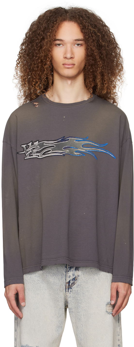 Majica We11done We11done Faded Long Sleeve T-Shirt Siva | WD-TT0-24-752-U-CH, 0