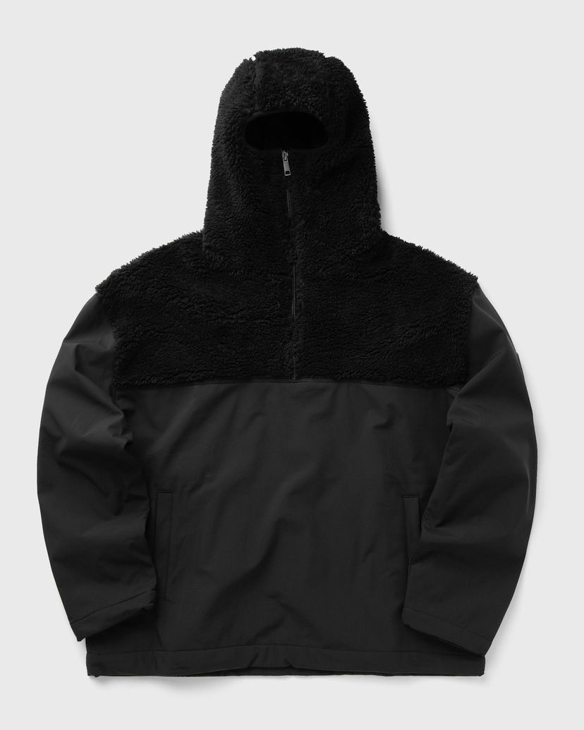 Pulover DAILY PAPER Half-Fleece Hoodie with Zippered Neck Črna | 2423076