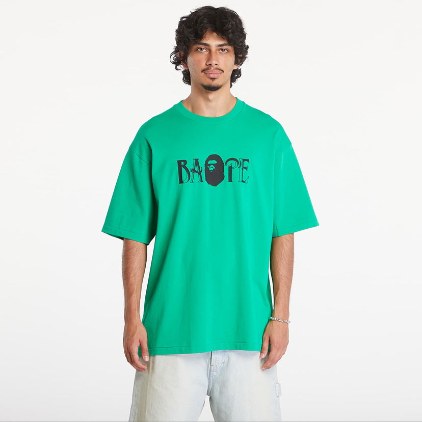 Majica BAPE A BATHING APE Screen Print Logo Relaxed Fit Short Sleeve Tee Green Zelena | 001TEK801347M GRN