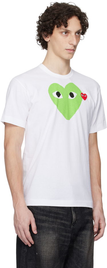Majica Comme des Garçons Play Pastel Heart & Emblem Tee Bela | AX-T106-051, 1