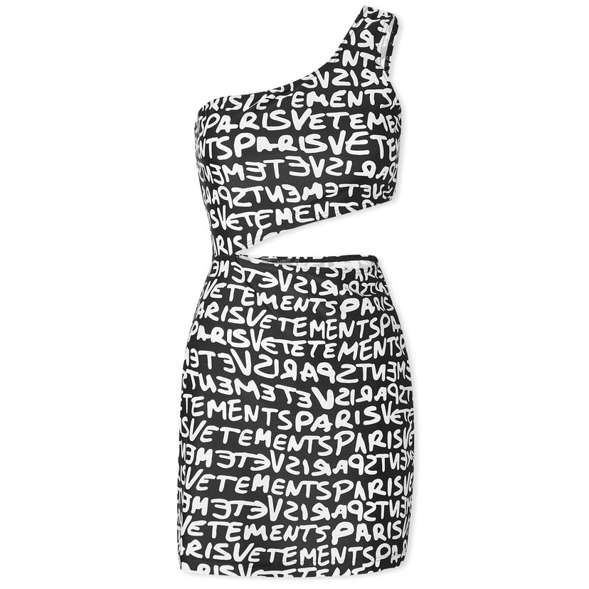 Obleke VETEMENTS One Shoulder Mini Dress Bež | WE64DR600BW