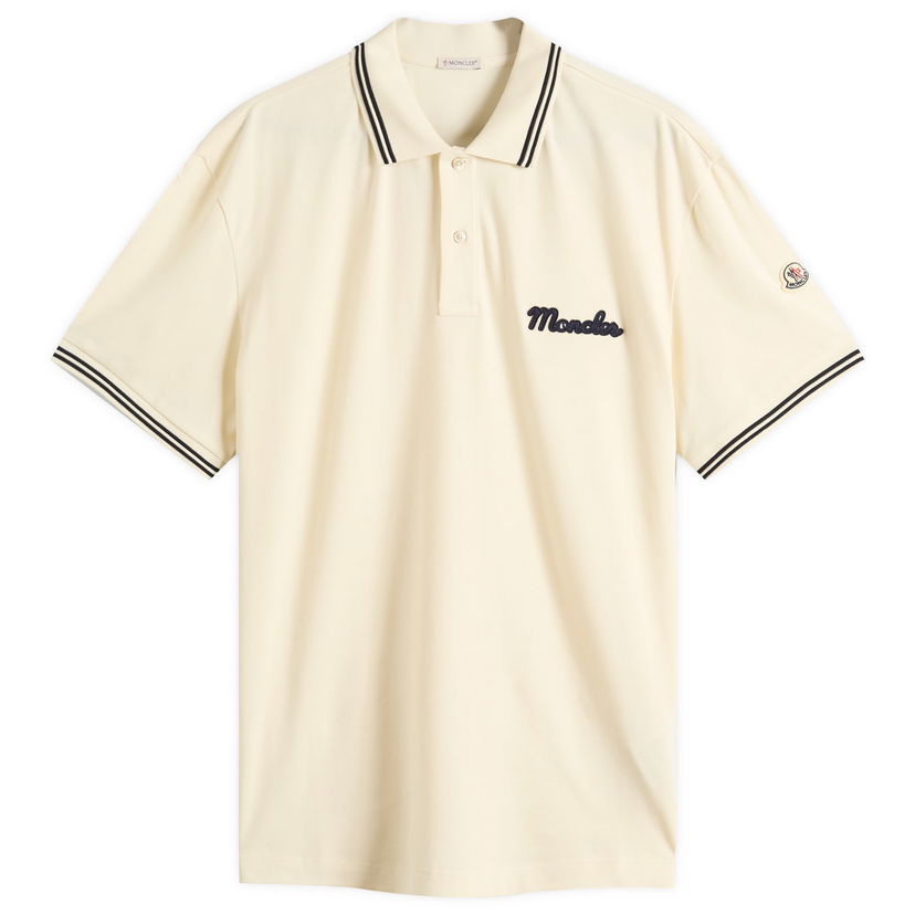 Polo majica Moncler Men's Short Sleeve Logo Polo Shirt, Size Large Bež | 8A000-05-89B3G-050