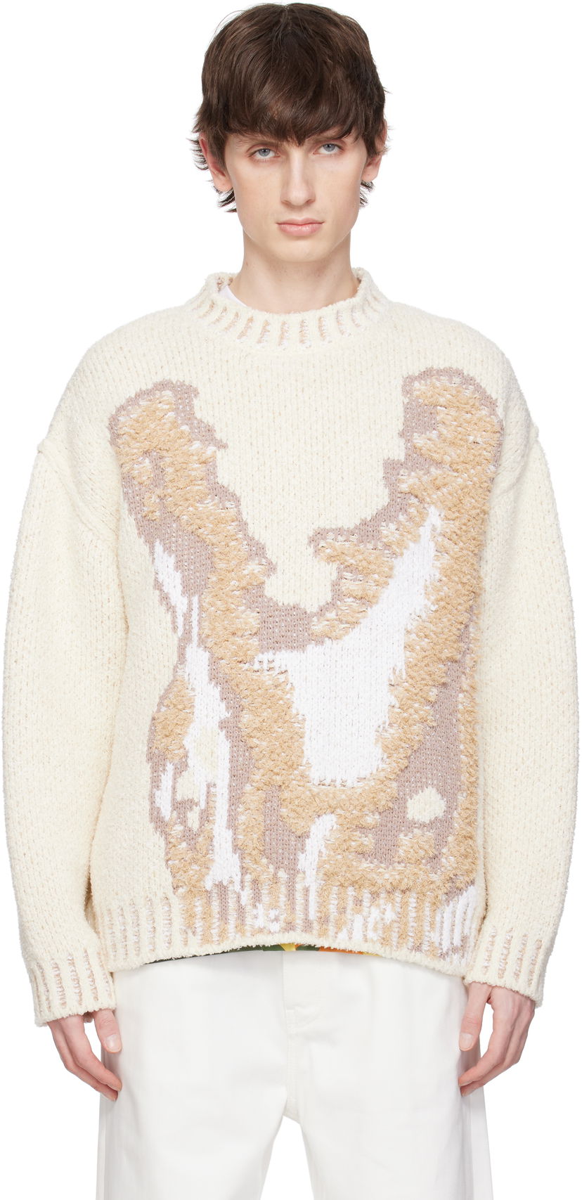Pleteni pulover Lacoste Lacoste Lassie Crewneck Sweater Bela | AH6772