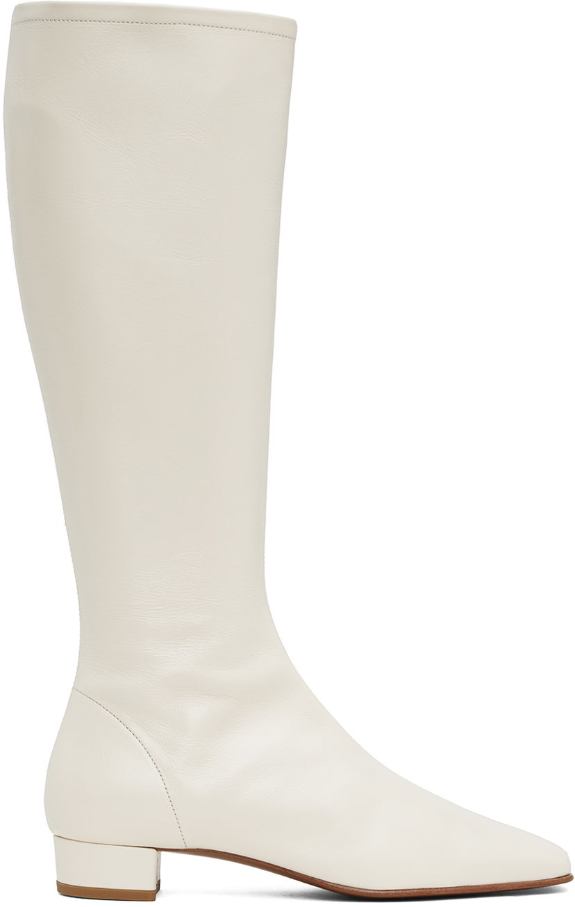 Superge in čevlji BY FAR Leather Knee-High Boots Bela | 19FWEDIDFHL