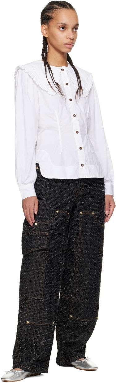 Cargo hlače GANNI GANNI Fluffy Carpenter Jeans Črna | J1617, 3