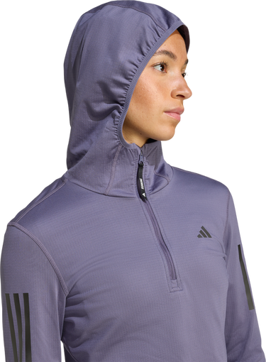 Pulover adidas Originals Own the Run Hooded Running Top Lila | jw9652, 3