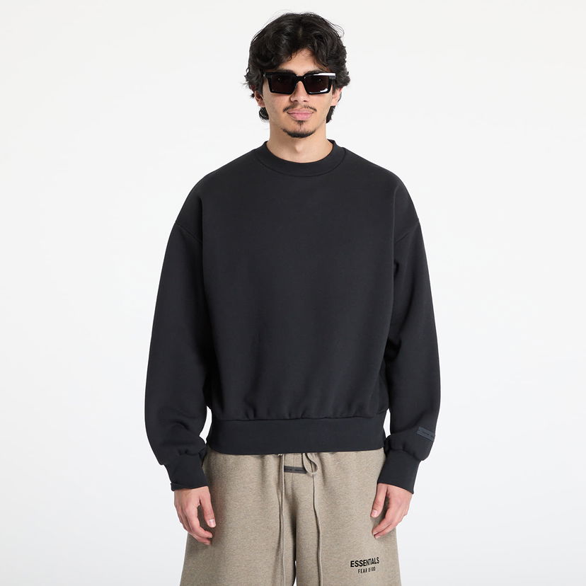Pleteni pulover Fear of God Fear of God Essentials Classic Fit Fleece Crewneck XXS Črna | 192AS252040F-861