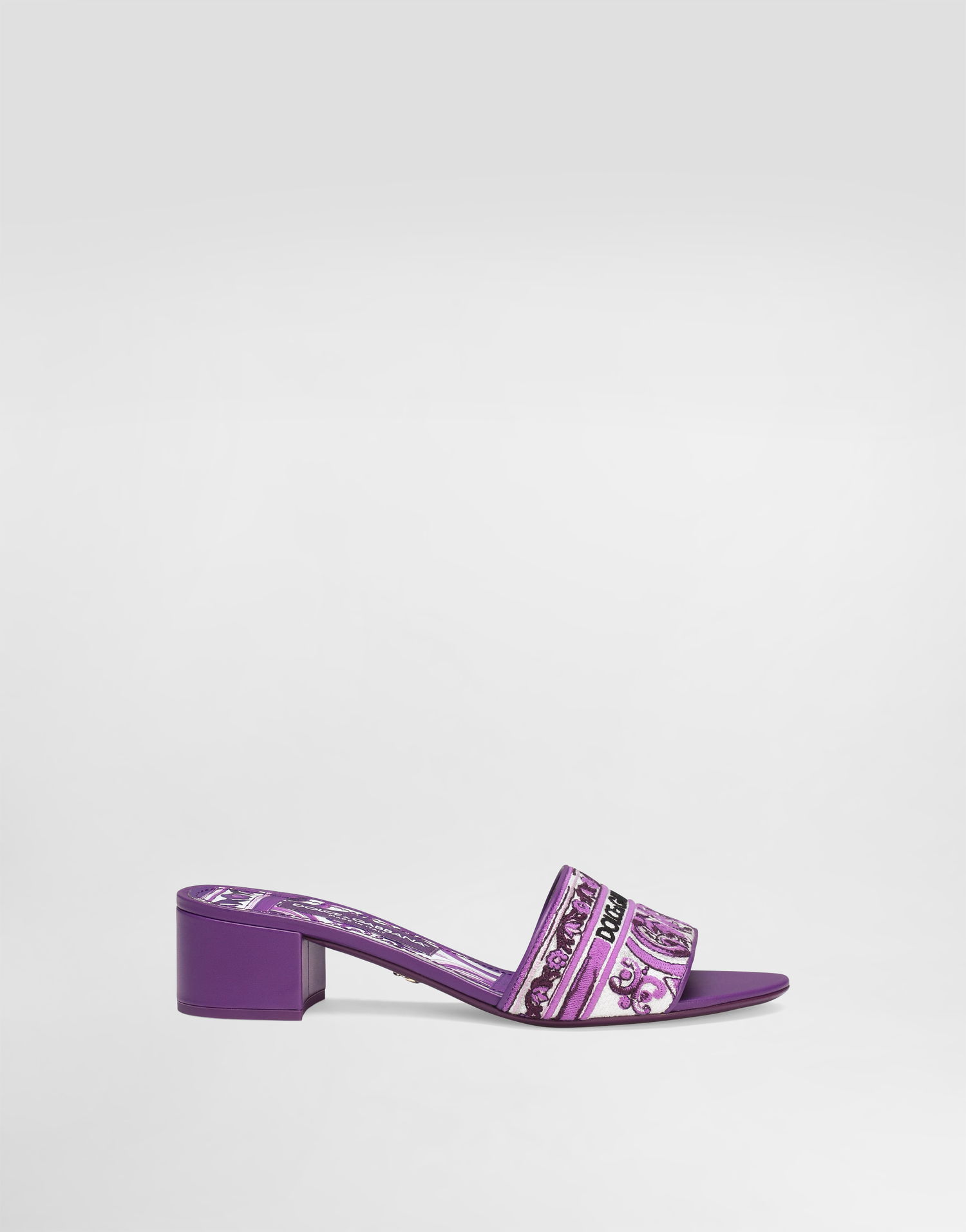 Modni dodatki Dolce & Gabbana Dolce & Gabbana Embroidered Slides Lila | CR1748AV804I03TN, 0