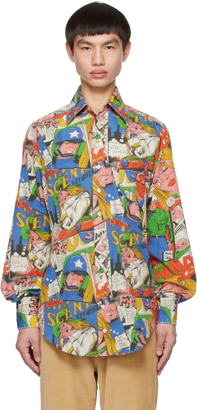 Srajce ERL Multicolor Comic Print Shirt Večbarvna | ERL06B011