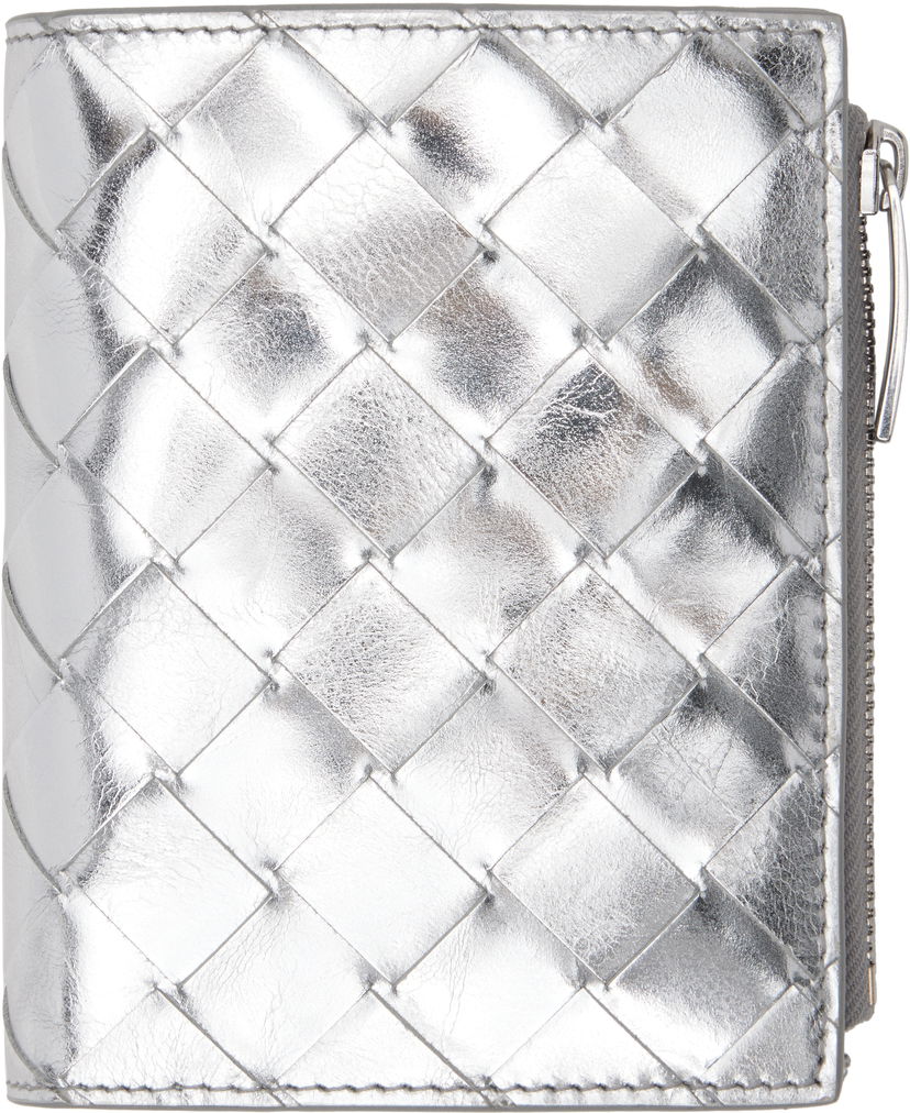 Denarnica Bottega Veneta Intrecciato Small Bi-Fold Wallet Kovinski | 742330 V4P12