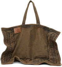Beige Maxi Wire Cabas Denim Tote