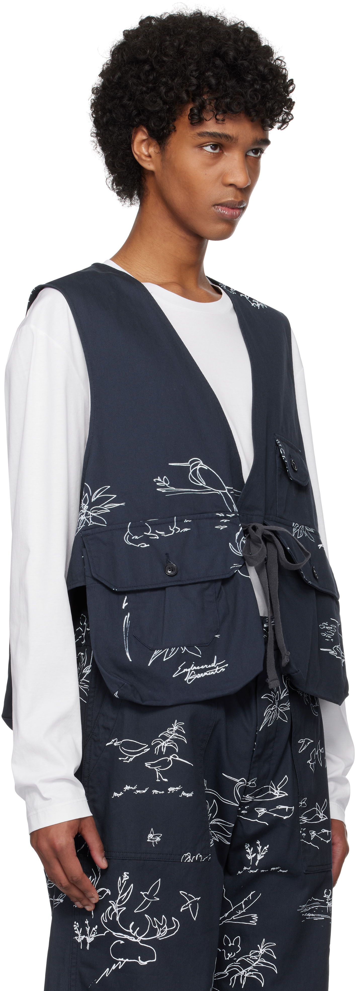 Telovnik Engineered Garments Engineered Garments Fowl Vest Mornarica | 25S1C002, 1
