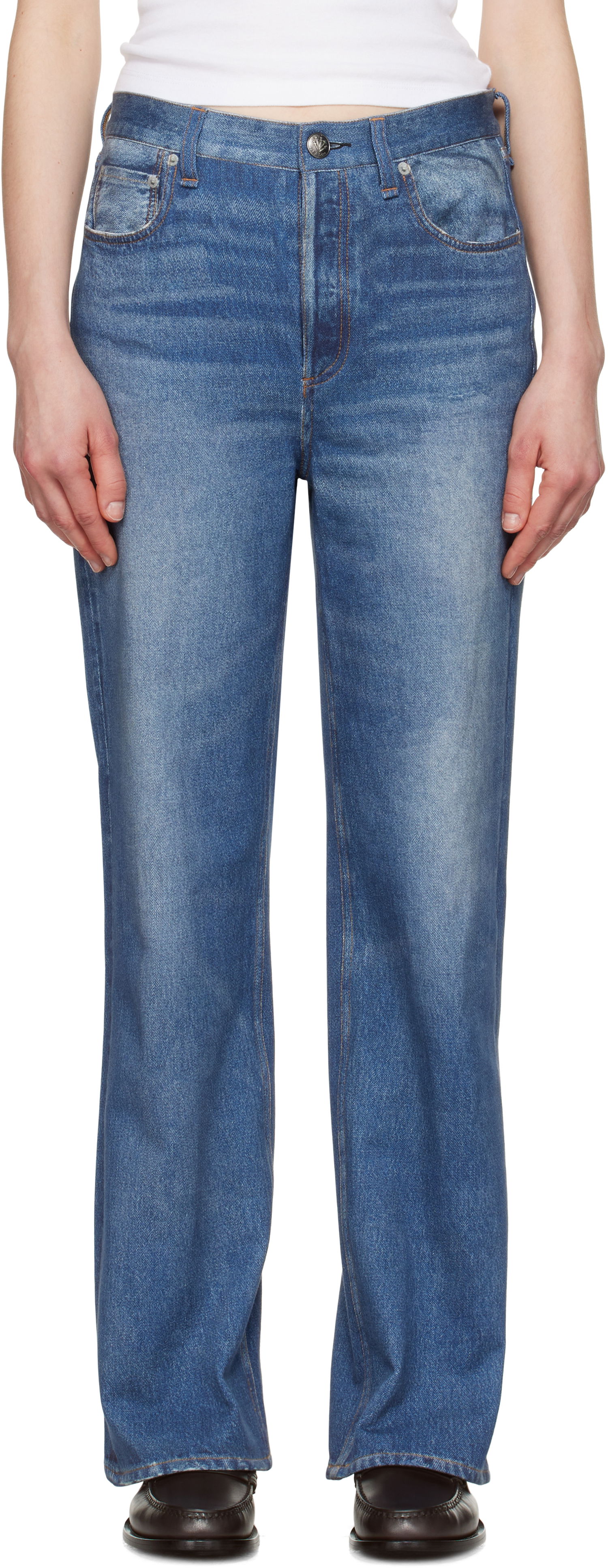Kavbojke rag & bone rag & bone Miramar Terry Shea Ankle-Length Jeans Modra | WCW25S70008200, 0