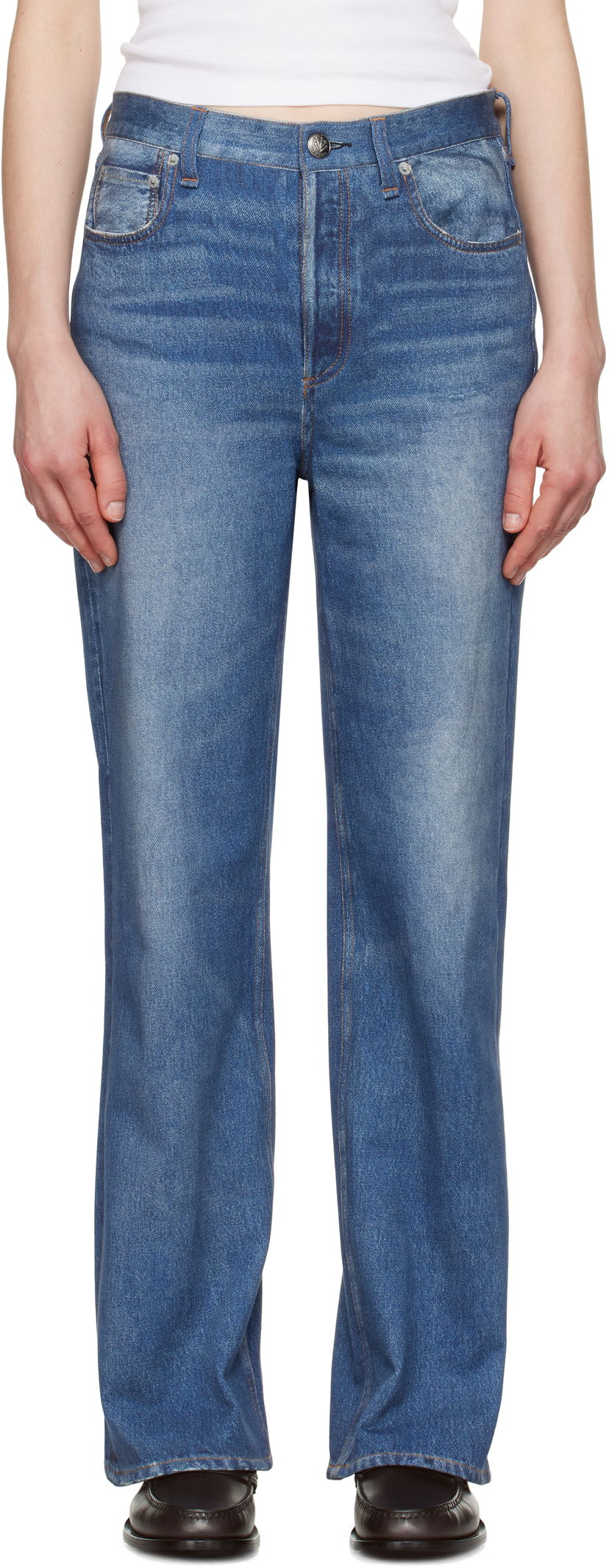 Kavbojke rag & bone rag & bone Miramar Terry Shea Ankle-Length Jeans Modra | WCW25S70008200