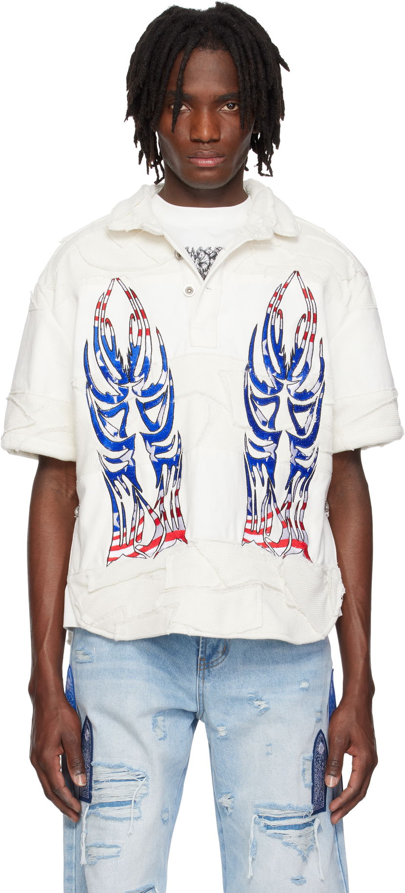 Polo majica Who Decides War Who Decides War Winged Glory Polo Bela | 1110250019SS25