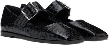 Obleke Aeyde Aeyde Sunny Crocodile Embossed Ballerina Flats Črna | A11-FL-GRZS15FL127-FW24-800-065, 3