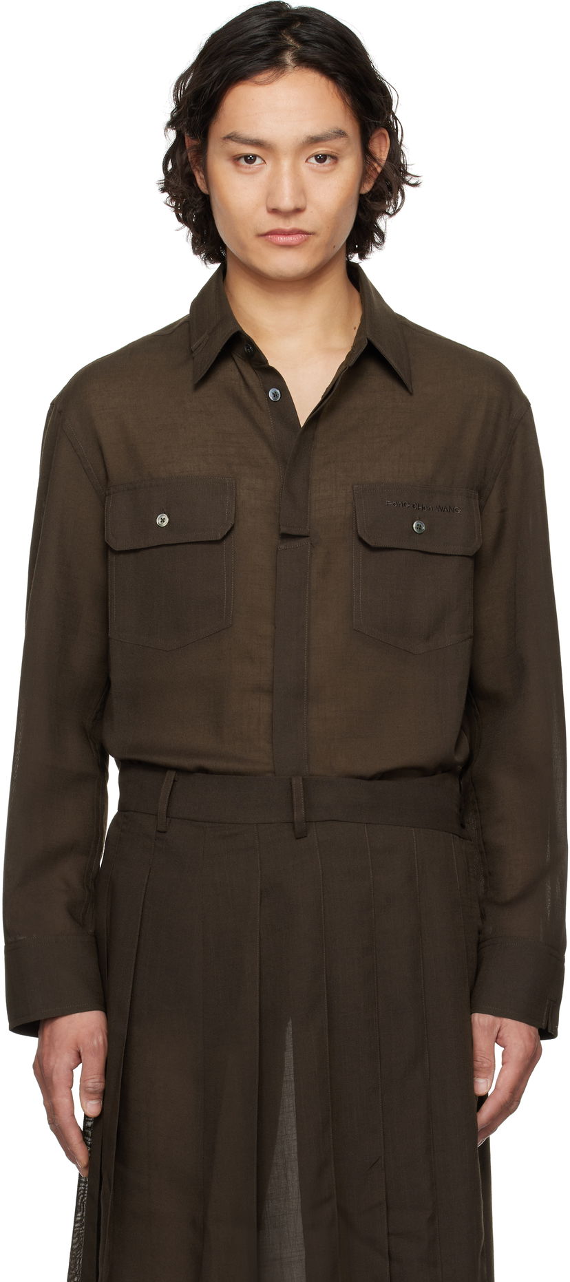 Srajce Feng Chen Wang Feng Chen Wang Triple Cut Shirt Rjava | FUS19SR22