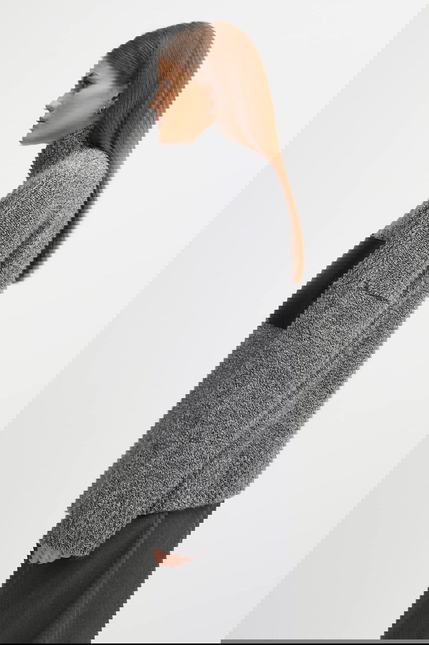 Pleteni pulover JW Anderson JW Anderson Turtleneck Wool Blend Sweater with Leather Patch Pocket Siva | KW1292.YN0367, 1