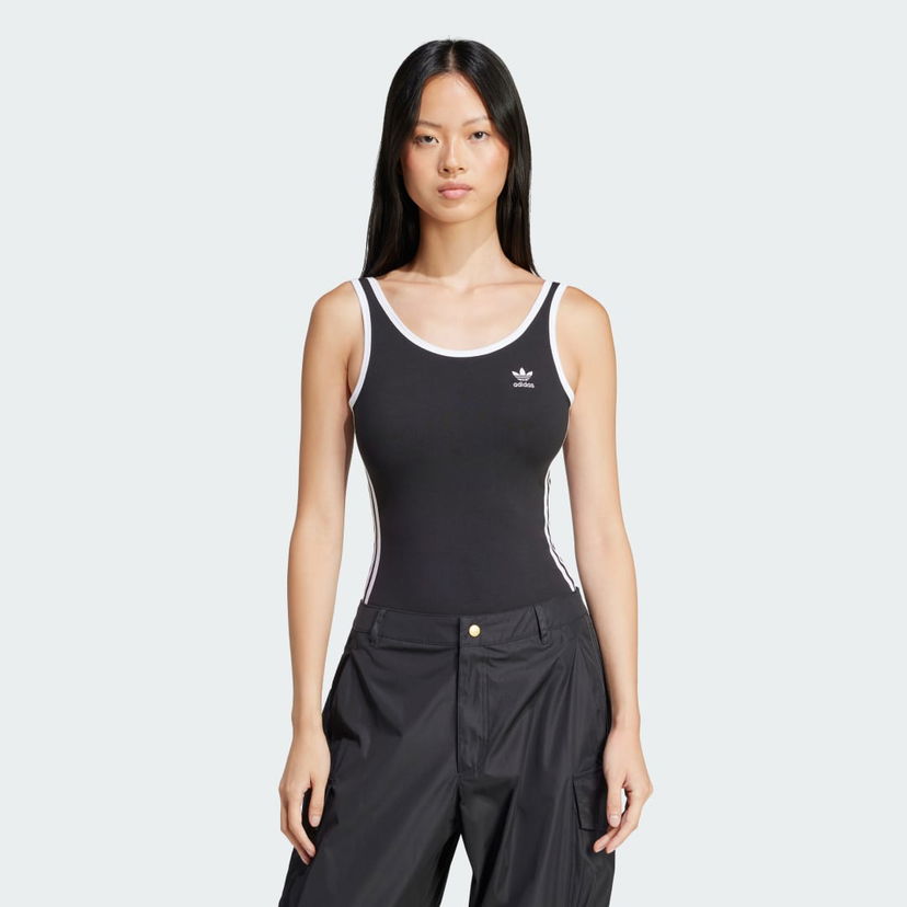 Bodi adidas Performance 3-Stripes Black Bodysuit Črna | JD4630