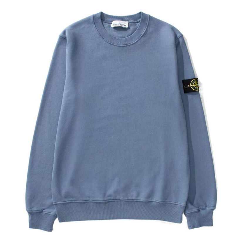 Pleteni pulover Stone Island Garment Dyed Felpa Sweatshirt Modra | 771563020-V0024