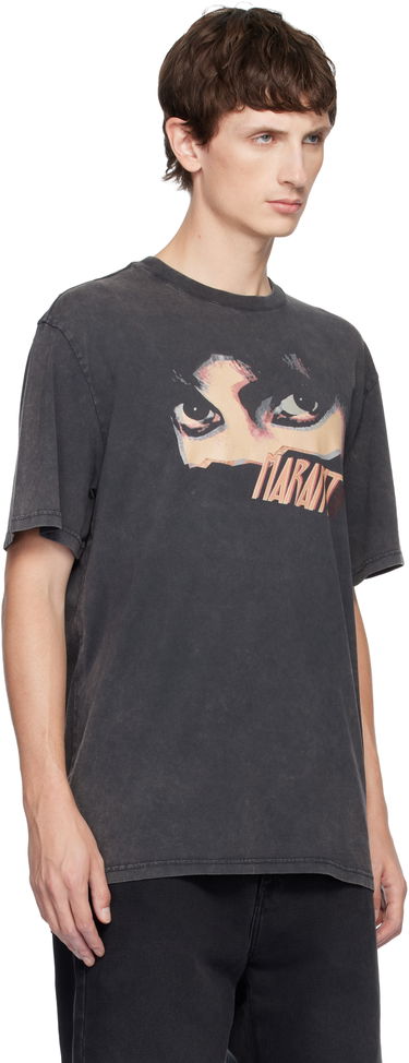Majica ISABEL MARANT Hugo Graphic Print Crewneck T-shirt Črna | 25ATS0149HA-C3N05H, 1