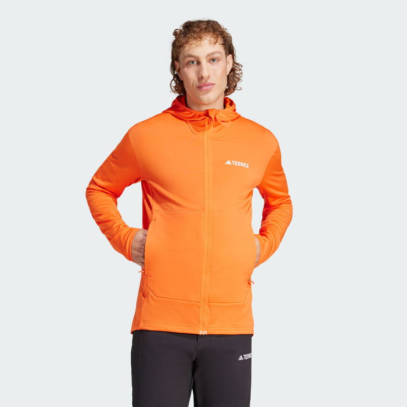 Jakna adidas Performance adidas TERREX BUNDA TERREX XPERIOR LIGHT FLEECE HOODED Oranžna | IQ3720