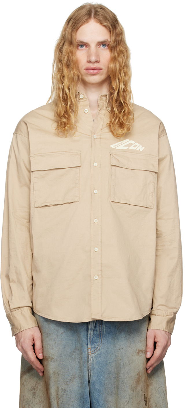 Srajce DSQUARED2 Icon Dropped Shoulder Shirt Bež | S79DL0051_S35175