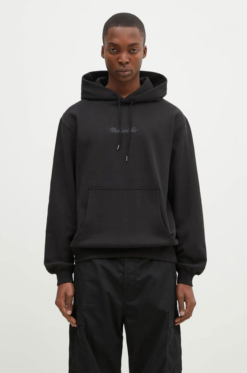 Pulover Maharishi Organic Cotton Hooded Sweatshirt Črna | 4622.BLACK
