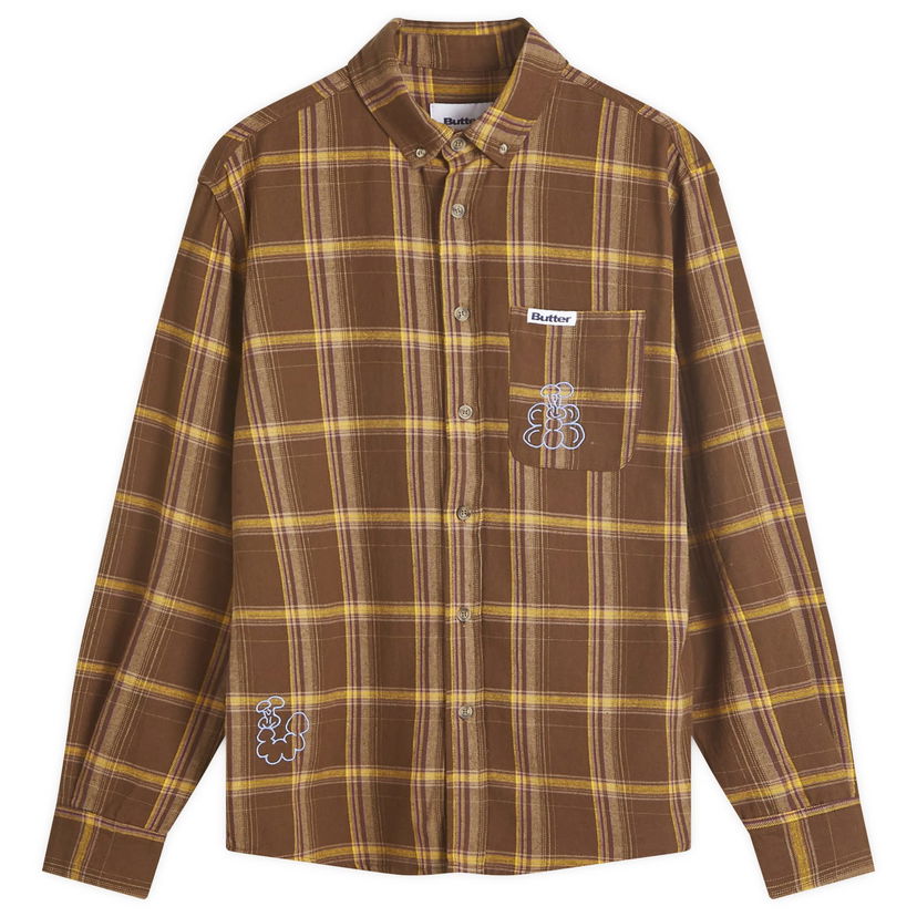 Srajce Butter Goods Bugs Flannel Long Sleeve Shirt Rjava | BG243403-CHE
