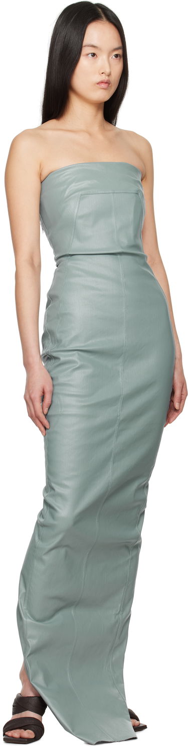 Obleke Rick Owens Rick Owens Hollywood Bustier Denim Gown Zelena | RP01E7524 SCT, 3