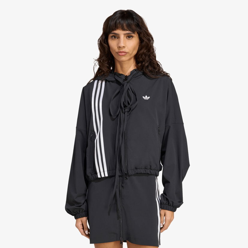 Pulover adidas Originals Ribbon Tie Cropped Track Top Črna | JX2698