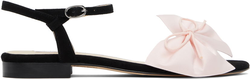 Nega čevljev Repetto Repetto Janice Bow Suede Sandals Črna | V4171CVD
