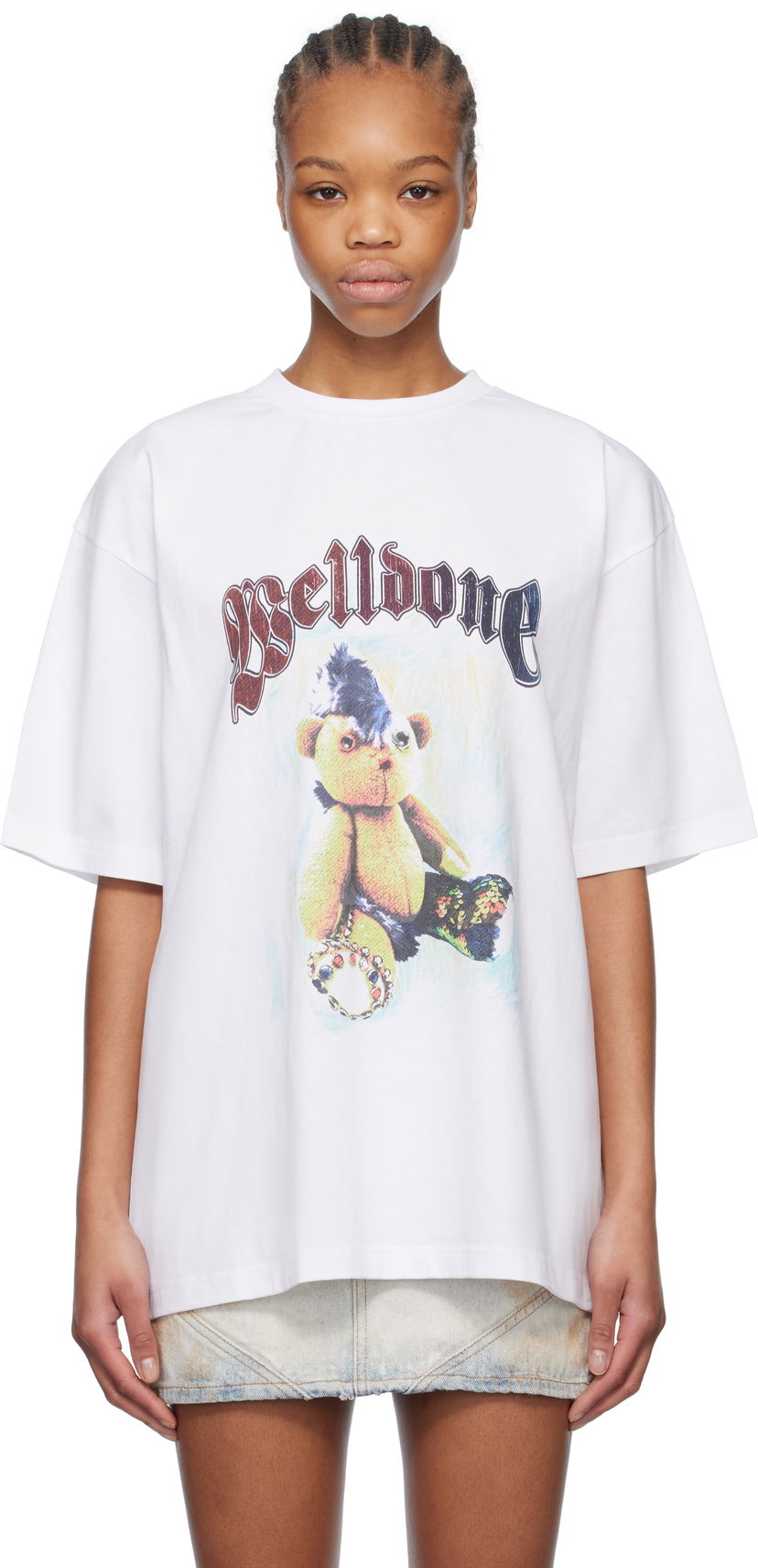 Majica We11done We11done Punk Teddy Graphic T-Shirt Bela | WD-TT0-25-747-U-WH