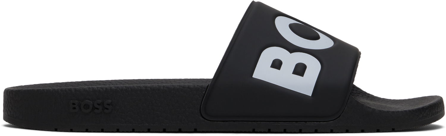 Superge in čevlji BOSS Large Logo Detail Pool Slides Črna | 50536835, 0
