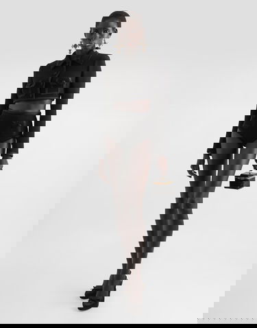 Jakna Dolce & Gabbana Dolce & Gabbana Cropped Wool Crepe Jacket Črna | F27EFTFU2TZN0000, 1