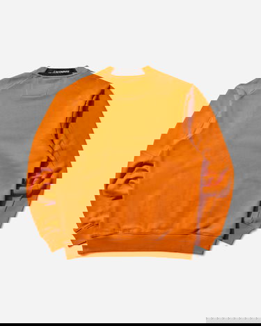 Pulover C.P. Company Diagonal Raised Fleece Crewneck Sweatshirt Oranžna | 19CMSS713A-005086W 434, 0
