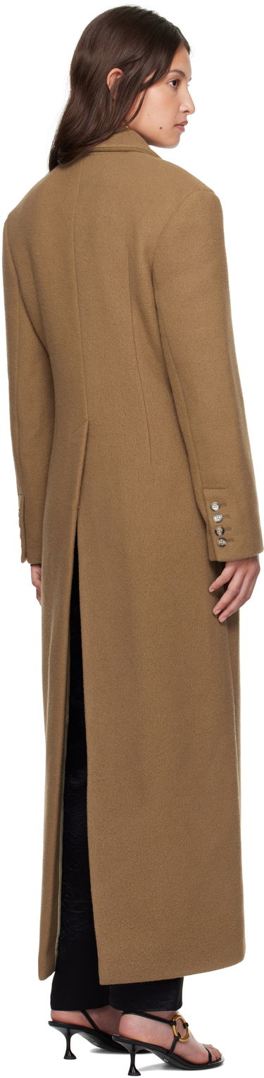 Plašči Nanushka Nanushka Ferris Double-Breasted Long Coat Rjava | NW24FWOW40076, 2