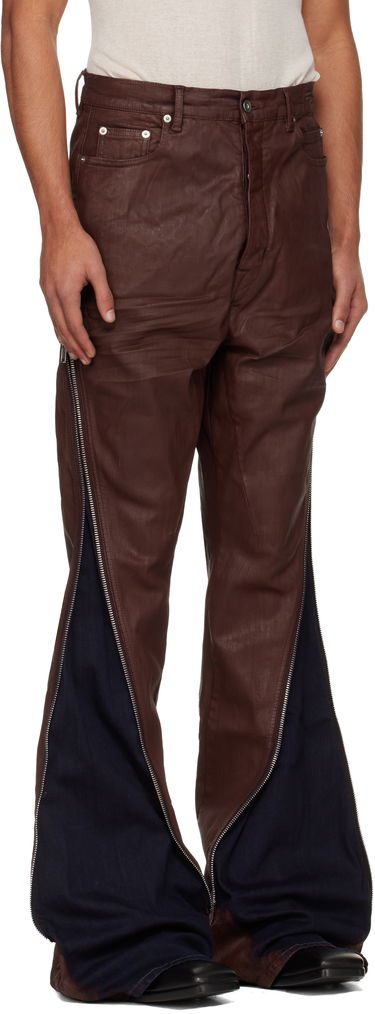 Kavbojke Rick Owens Concordians Bolan Banana Coated Wide-Leg Side-Zip Jeans Rjava | DU02E7363 SDSW, 1