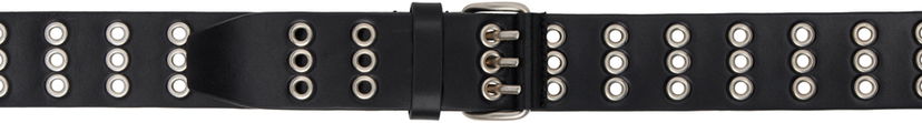 Pasovi Ann Demeulemeester Ann Demeulemeester Ezra Grommet Leather Belt Črna | 2402-U-BE11-LT128-099