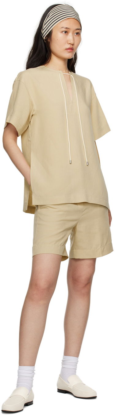 Kratke hlače TOTEME TOTEME Drawstring Shorts Bež | 233-2025-214, 3