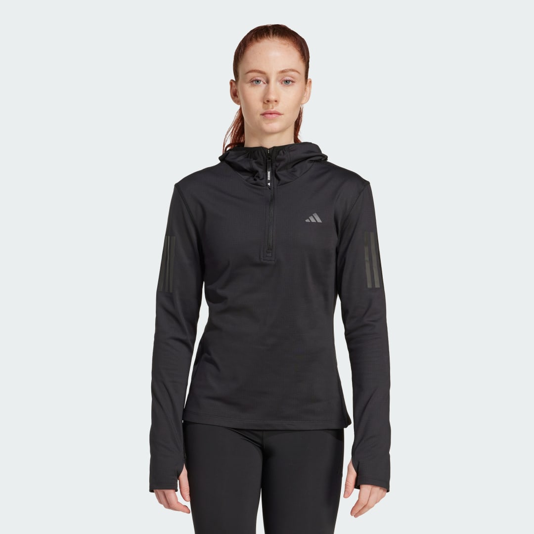 Pulover adidas Performance Own The Run Winterized Hooded Running Jacket Črna | JP3821, 0