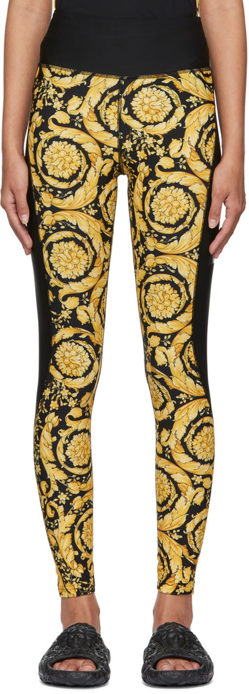 Pajkice Versace Barocco Print Leggings Rumena | 1004092_1A03030_5B010