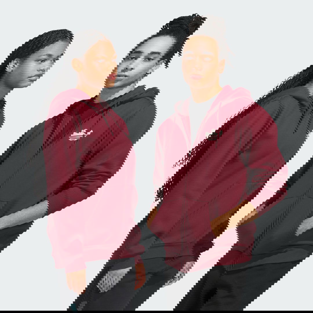 Pulover adidas Performance Shmoofoil Zip Up Hoodie Bordo | JW5200, 0