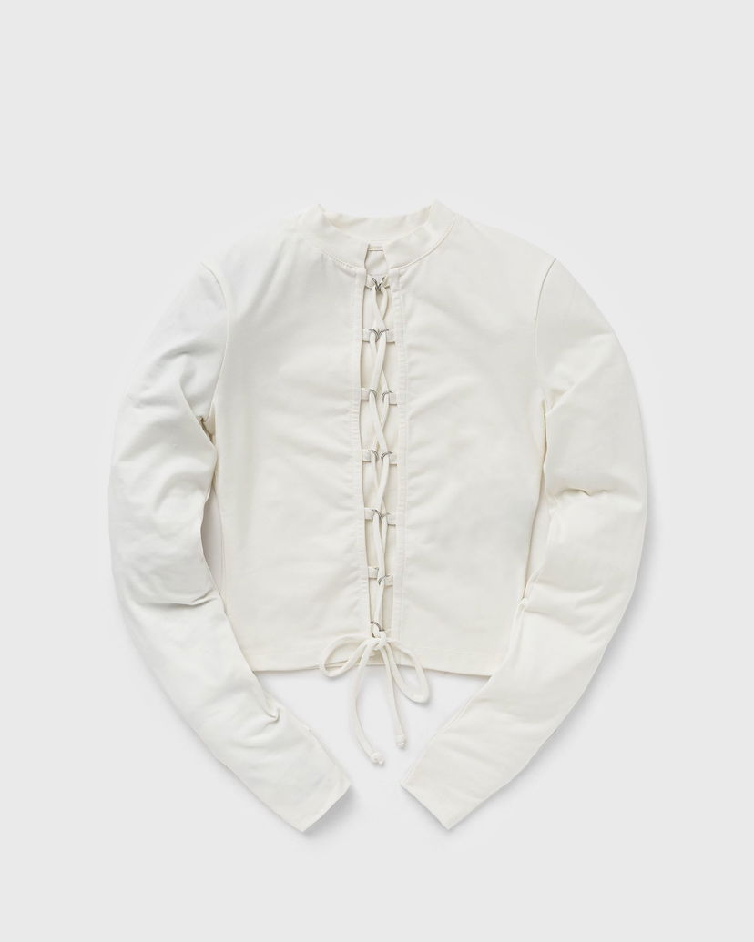 Majica HERON PRESTON LACE-UP LS TEE Bela | HWAB029F23JER0010400